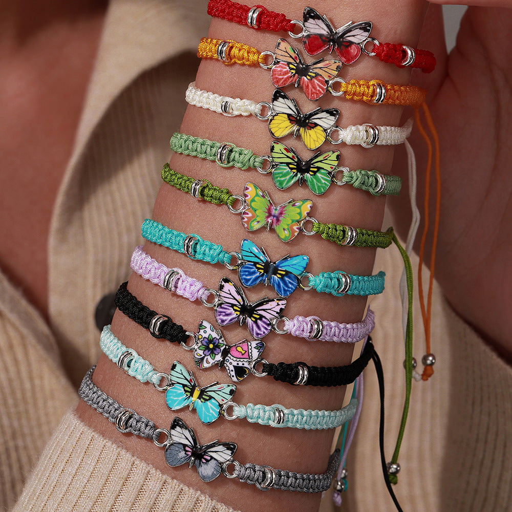 Geometric Butterfly Alloy Acrylic Bracelet