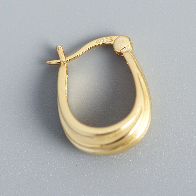 Geometric Spiral 925 Sterling Silver Plated Hoop Earrings