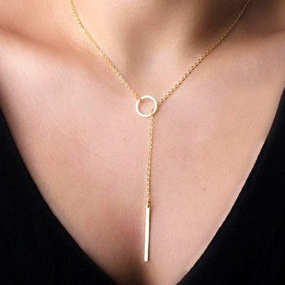 Casual Geometric Alloy Ball Chain Necklace