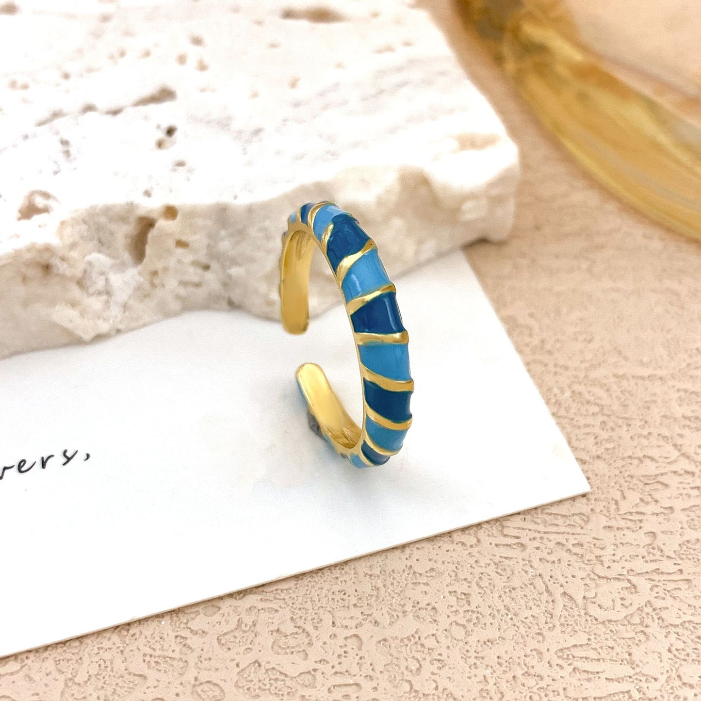 Minimalist Luxury Geometric Open Ring Alloy Gold Plated Women's Jewelry