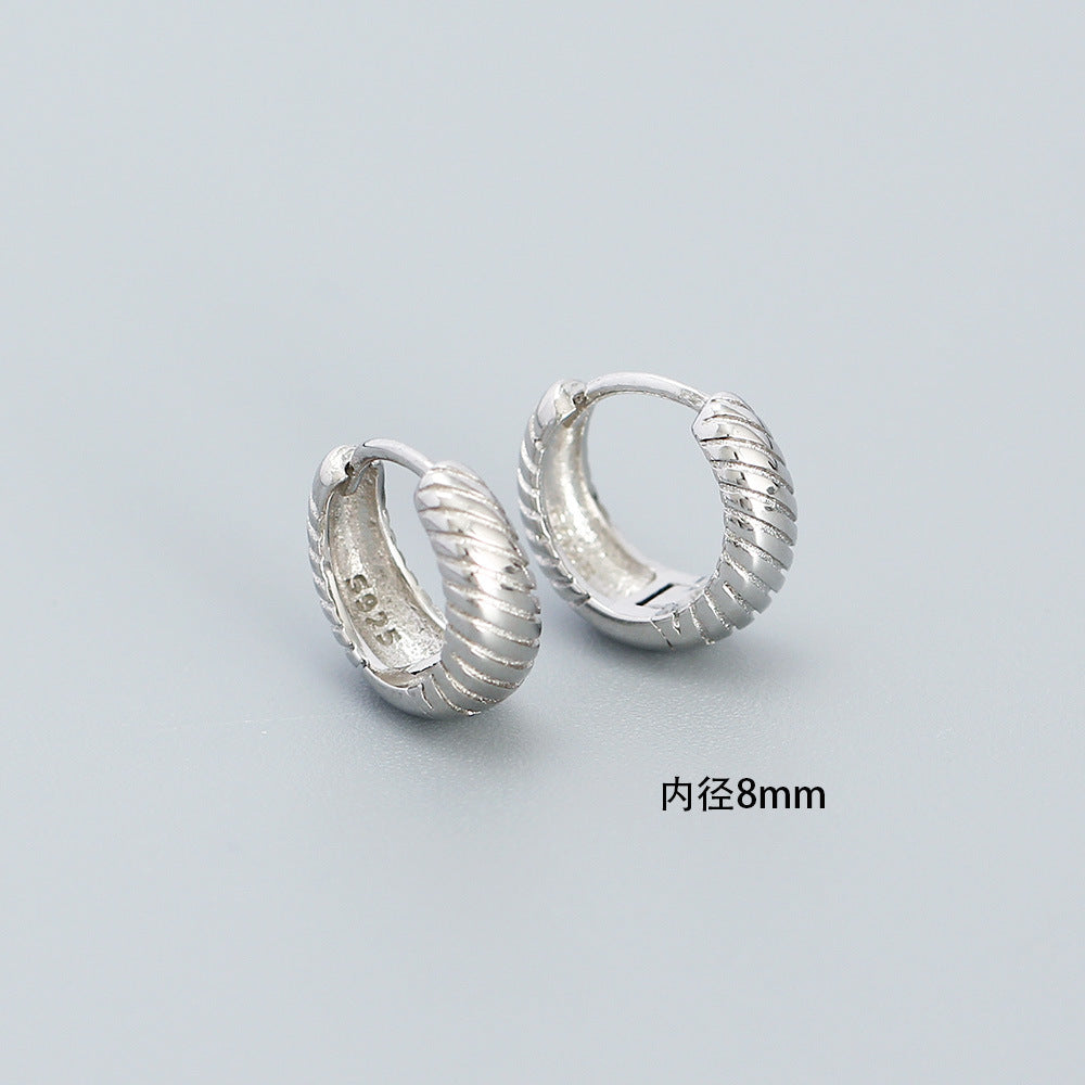Orecchini a Cerchio Minimalisti Placcati Geometrici in Argento Sterling 925