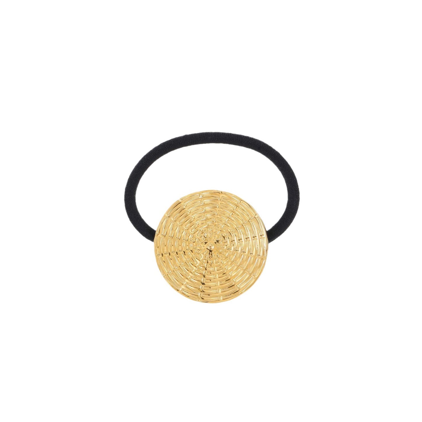 Elastico per Capelli Minimalista in Acciaio al Titanio con Motivo a Linee Circolari per Donna, Finitura Galvanizzata, Accessorio per Capelli alla Moda e Versatile