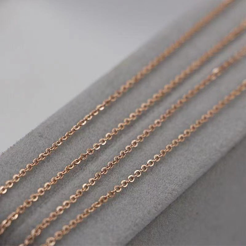 Collana a catena a O in acciaio al titanio minimalista da donna Collana sottile per clavicola senza ciondolo Gioielli in acciaio inossidabile ipoallergenici