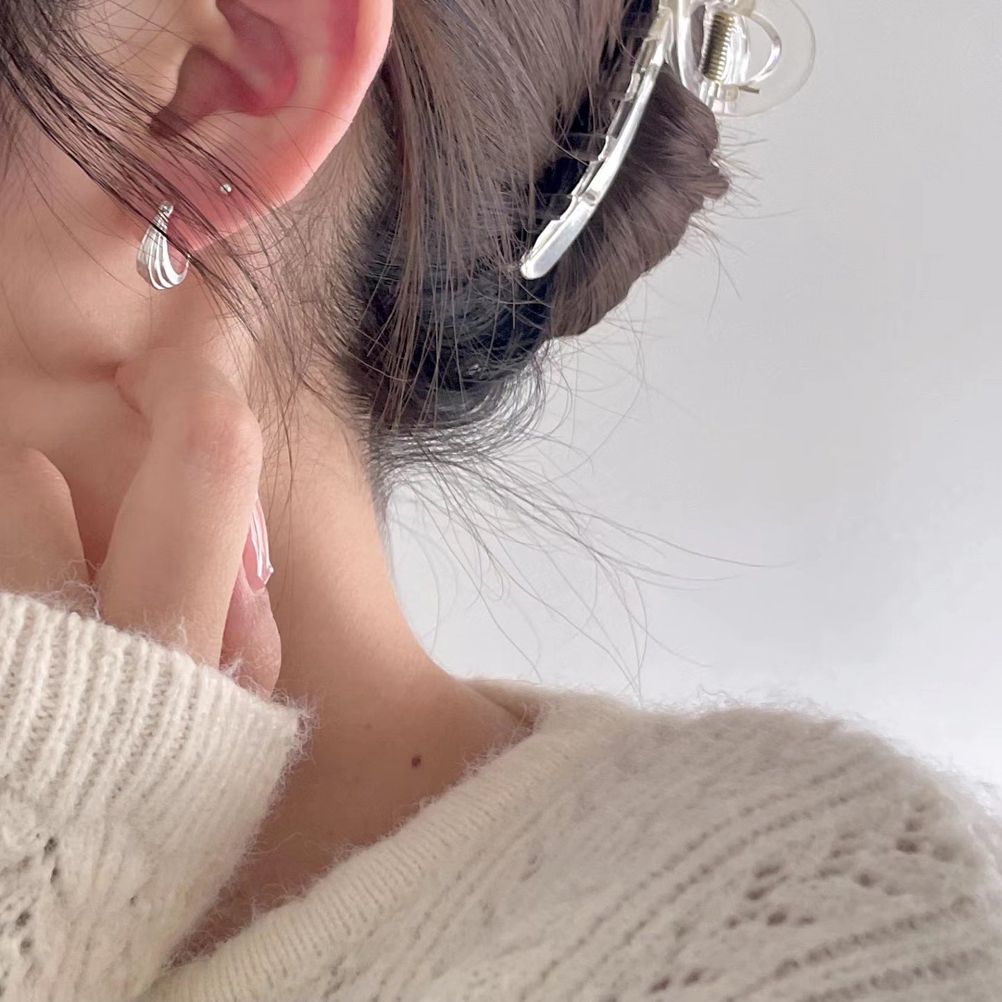 Orecchini a Cerchio Geometrici Tondi Minimalisti in Argento Sterling 925