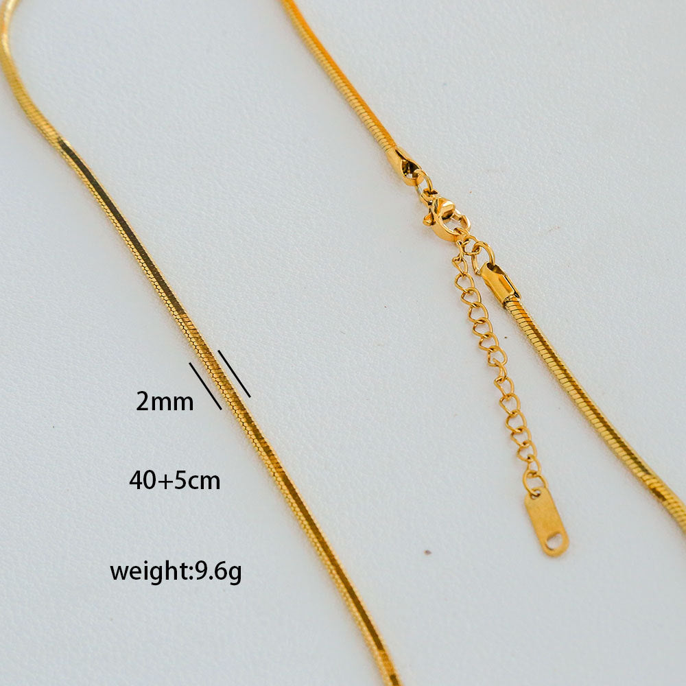 Ciondolo da donna con nappa, catena serpentina placcata in acciaio inossidabile, geometrico minimalista