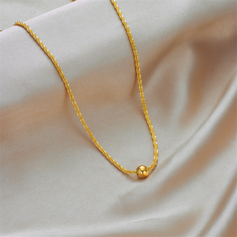 Minimalist Geometric Titanium Steel Snake Chain Necklace with Plated Finish for Women