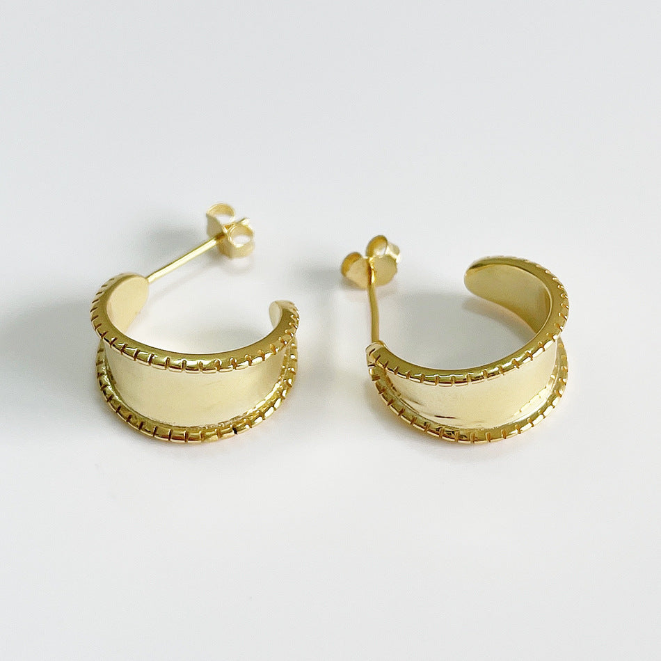Orecchini a Perno Minimalisti Dolci in Argento Sterling 925 Placcati Oro con Lettere e Numeri per Donna