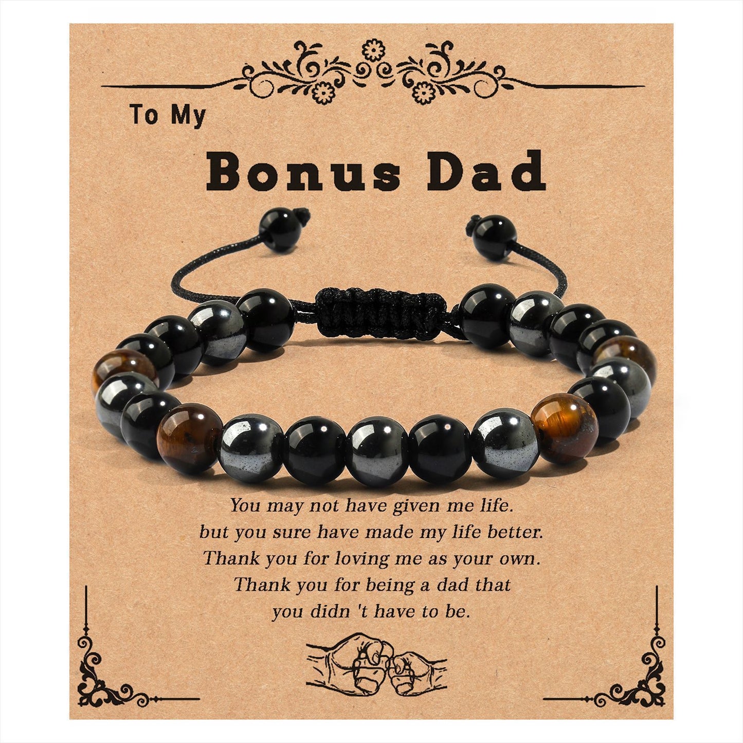 Handmade Geometric Tiger's Eye Obsidian Hematite Bracelet for Men and Women
