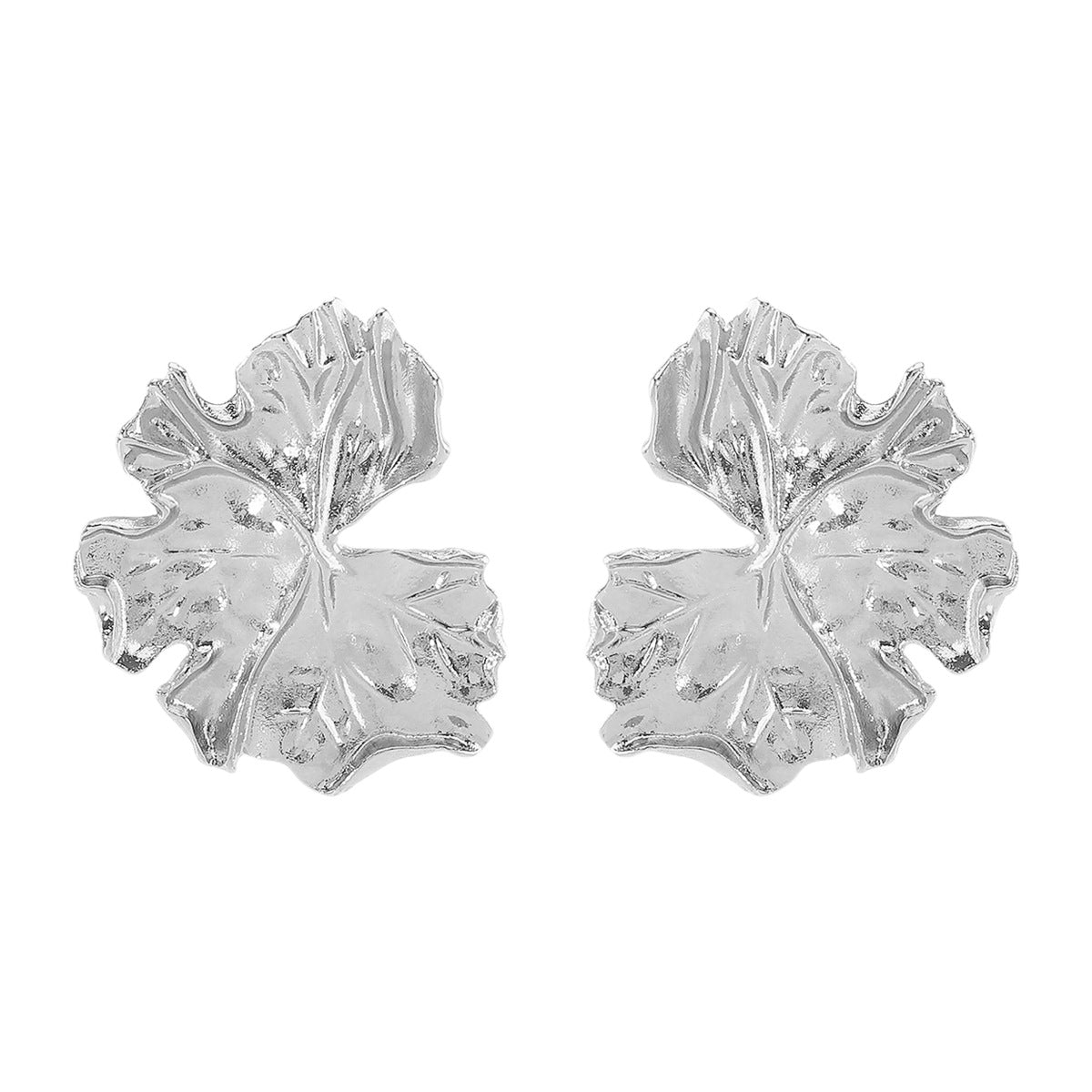 Pendientes de Aleación Florales estilo Ins para Mujer con Diseño de Pétalos Geométricos y Acabado Chapado