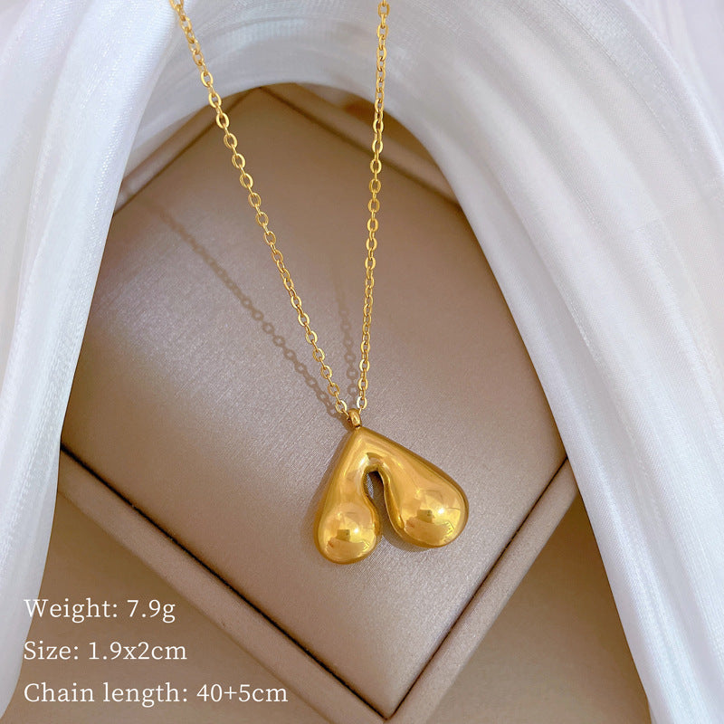Minimalist Geometric Titanium Steel Pendant Necklace with Gold Plating for Women and Men