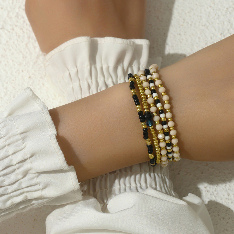 Bohemian Handmade Resin Beaded Bracelet Set for Women