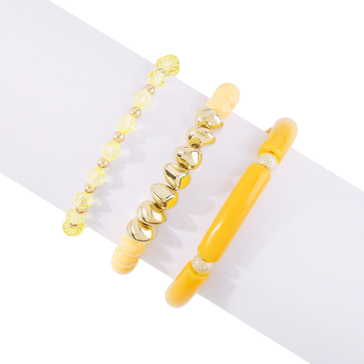 Juego de pulseras trenzadas estilo bohemio minimalista y dulce-dopamina con aleación y cuentas de diseño geométrico