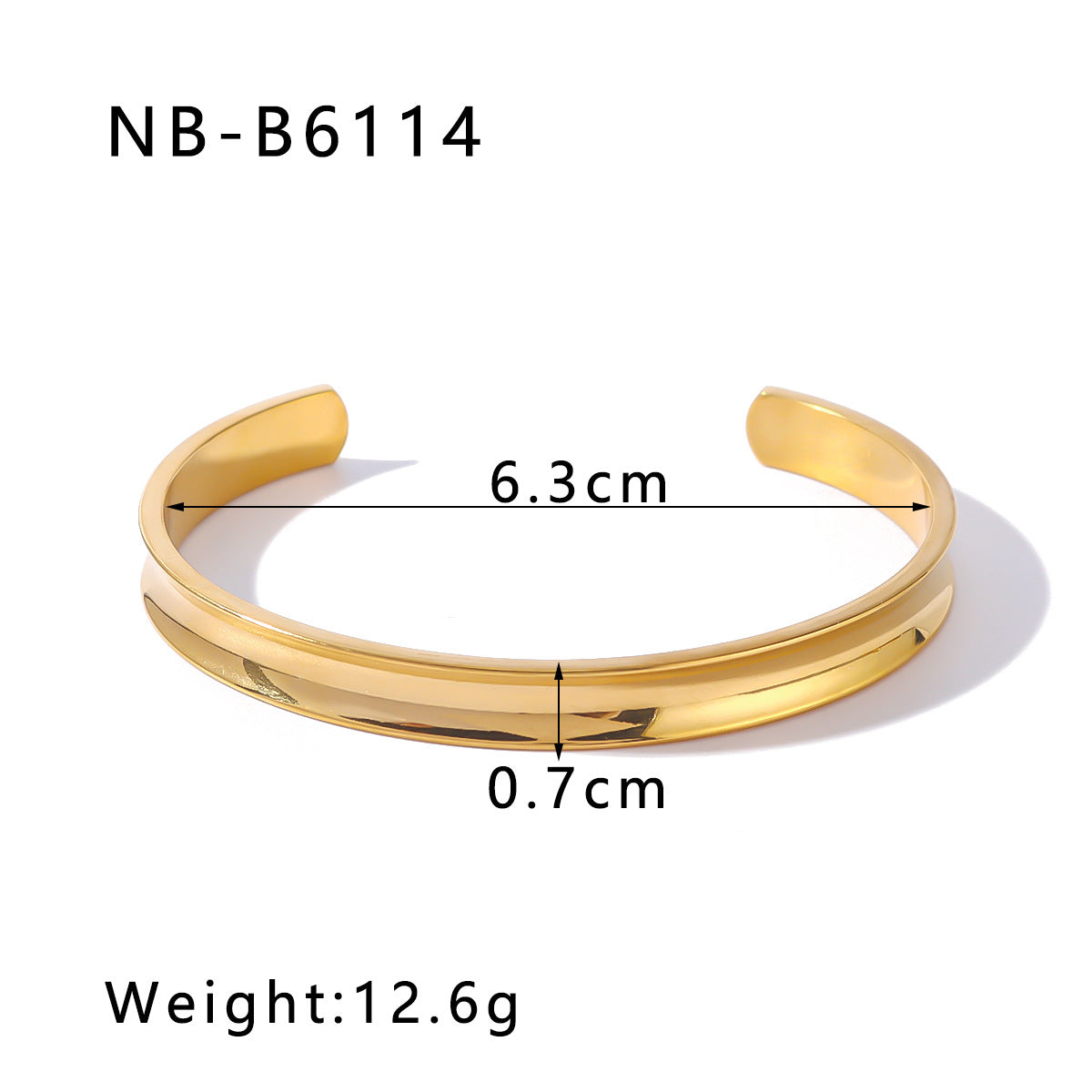Bracciale a C minimalista in acciaio inossidabile placcato oro 18 carati per uomo e donna