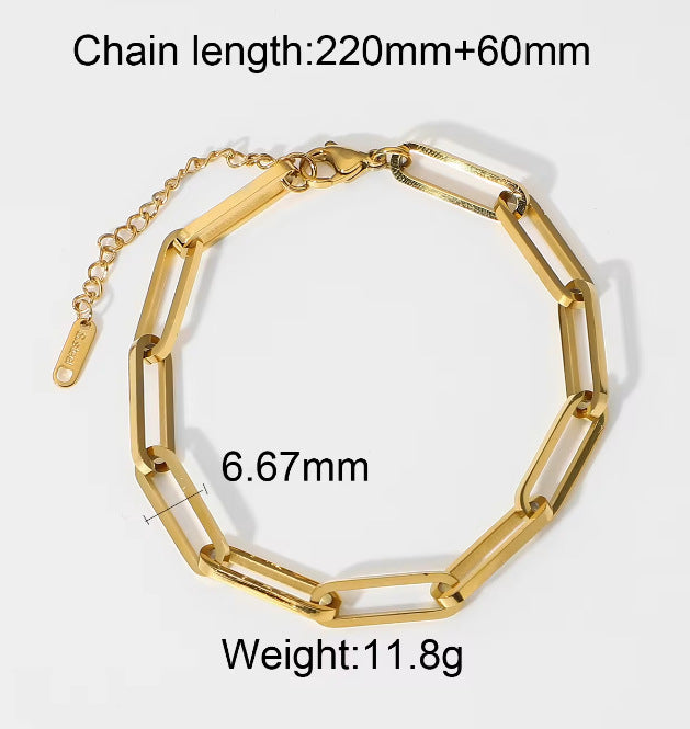 Gold Plated Stainless Steel Round Geometric Women's Bracelet with Cubic Zirconia
