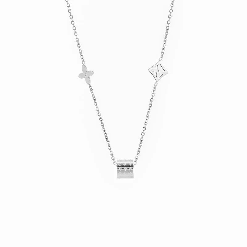 Minimalist Elegant Hollow Titanium Steel Plated Pendant Necklace for Women and Men