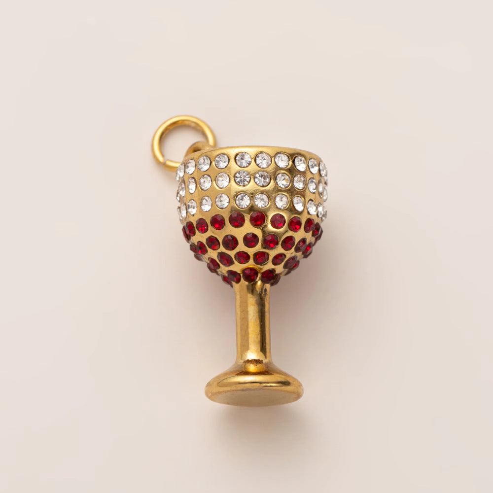 Vintage Stainless Steel PVD Gold Plated Ice Cream Burger Charm Bar