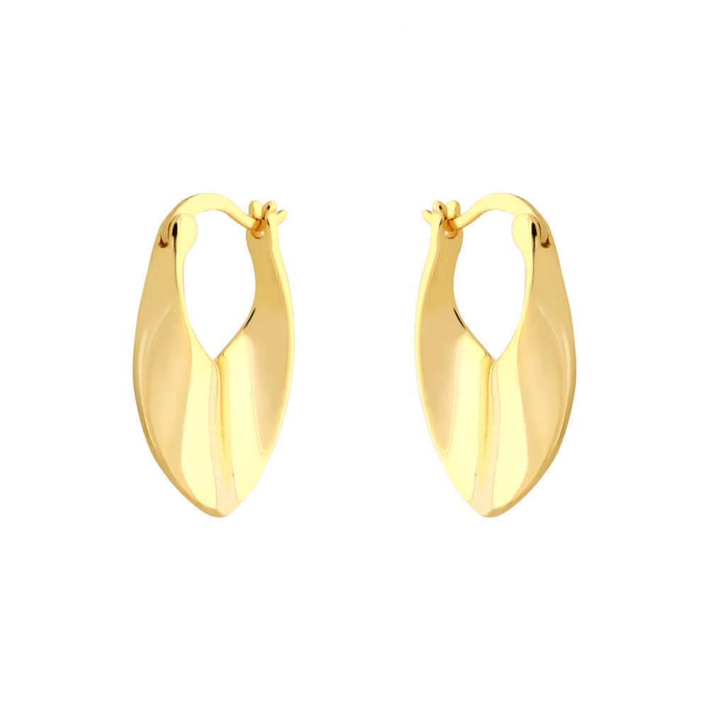 Pendientes de aro minimalistas geométricos de plata de ley 925 con acabado pulido para mujer
