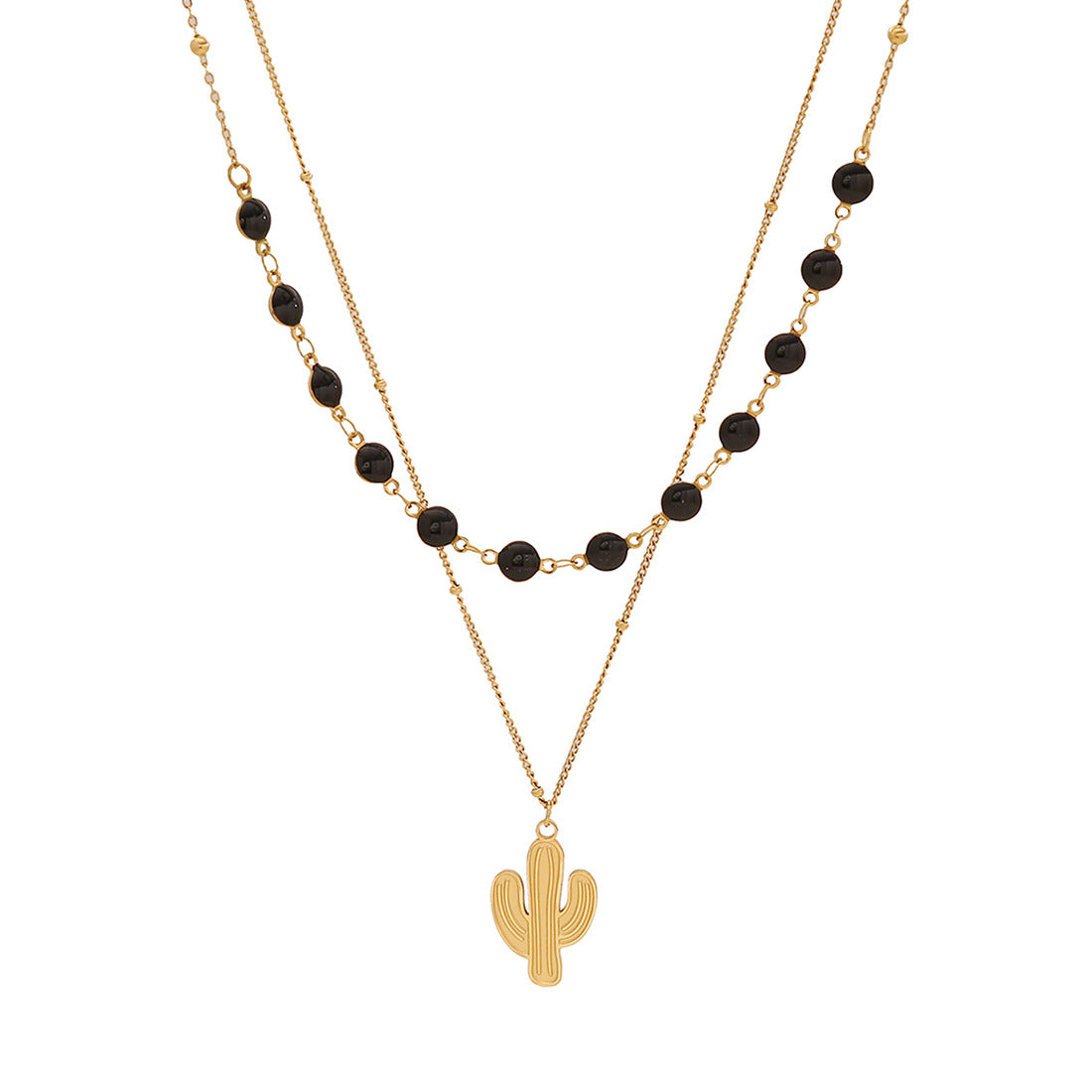 Collana con ciondolo a cuore a doppio strato in acciaio inossidabile smaltato nero personalizzato