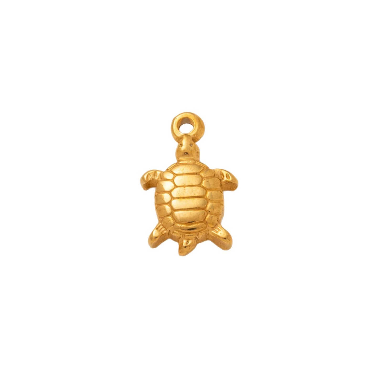 Vintage 18K Gold Plated Stainless Steel Sea Turtle Animal Charm Bar PVD