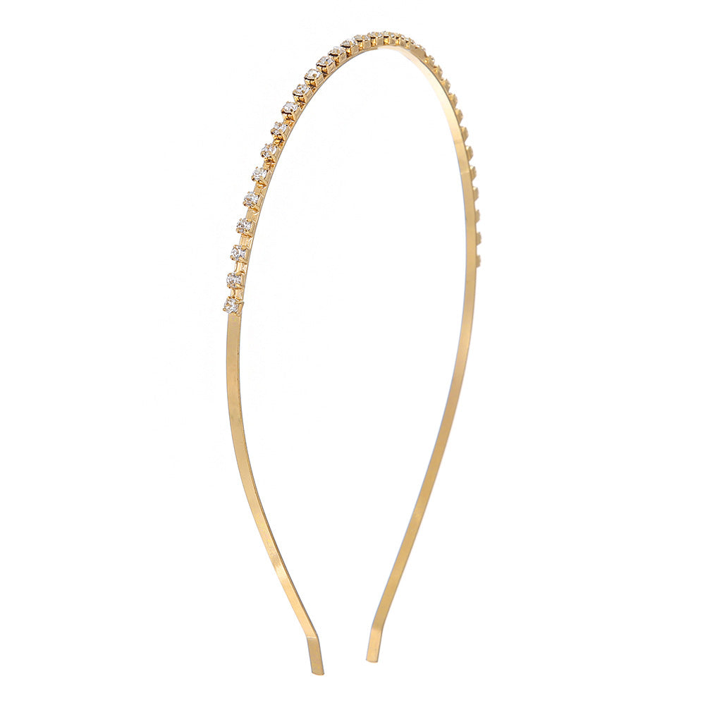 Sweet Minimalist Geometric Alloy Headband with Rhinestone Inlay