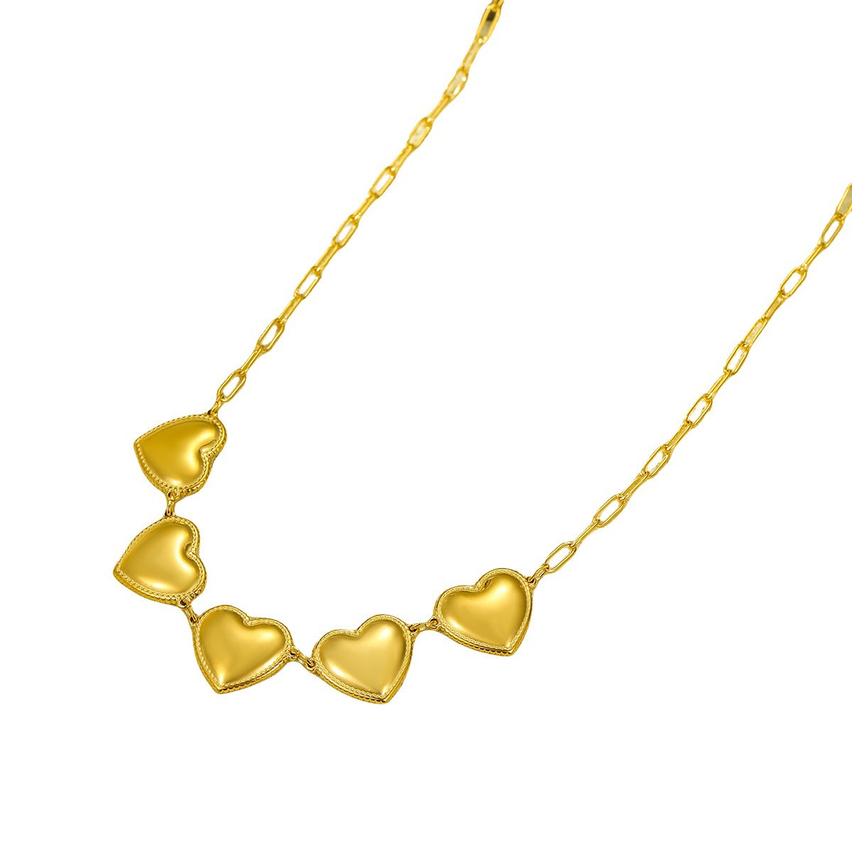 Collana con Medaglione a Cuore alla Moda in Acciaio Inossidabile Placcato Oro 18K da Donna