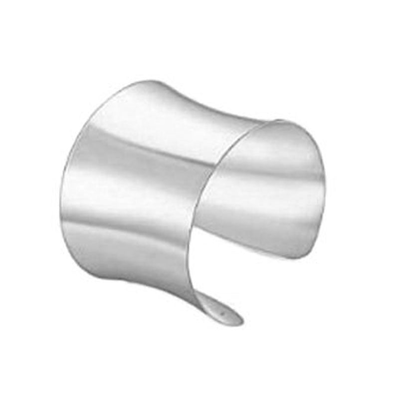 Minimalist Geometric Round Hollow Open Cuff Bracelet Gold Plated Alloy Arm Ring for Women