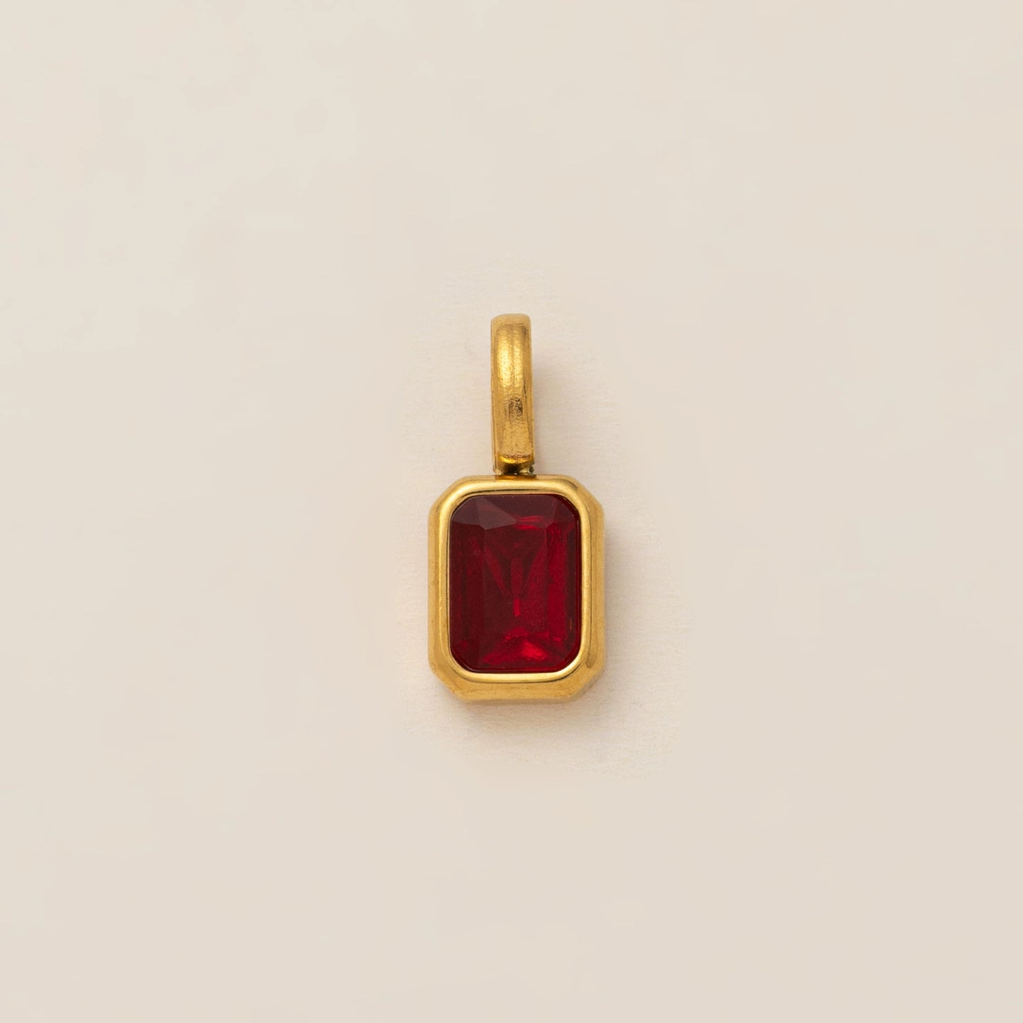 Vintage Geometric Stainless Steel 18K Gold Plated PVD DIY Charm Bar Necklace with 12 Birthstones