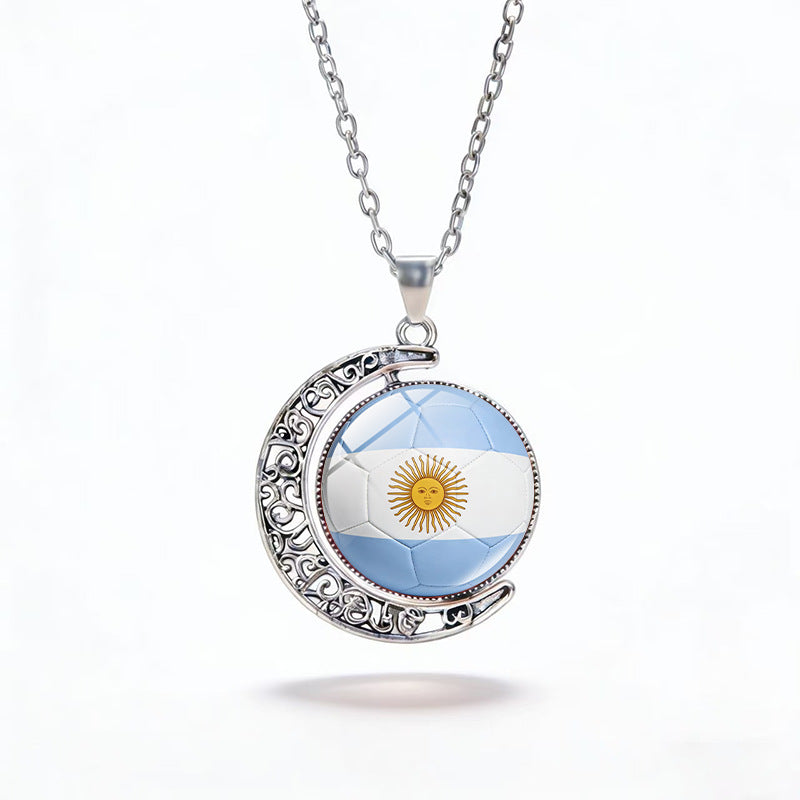 Casual Unisex Alloy Plated Moon Geometric Pendant Crystal Necklace