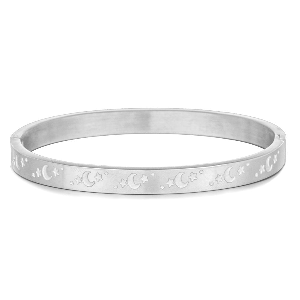 Vintage Geometric Square Plated Stainless Steel Bracelet for Men and Women