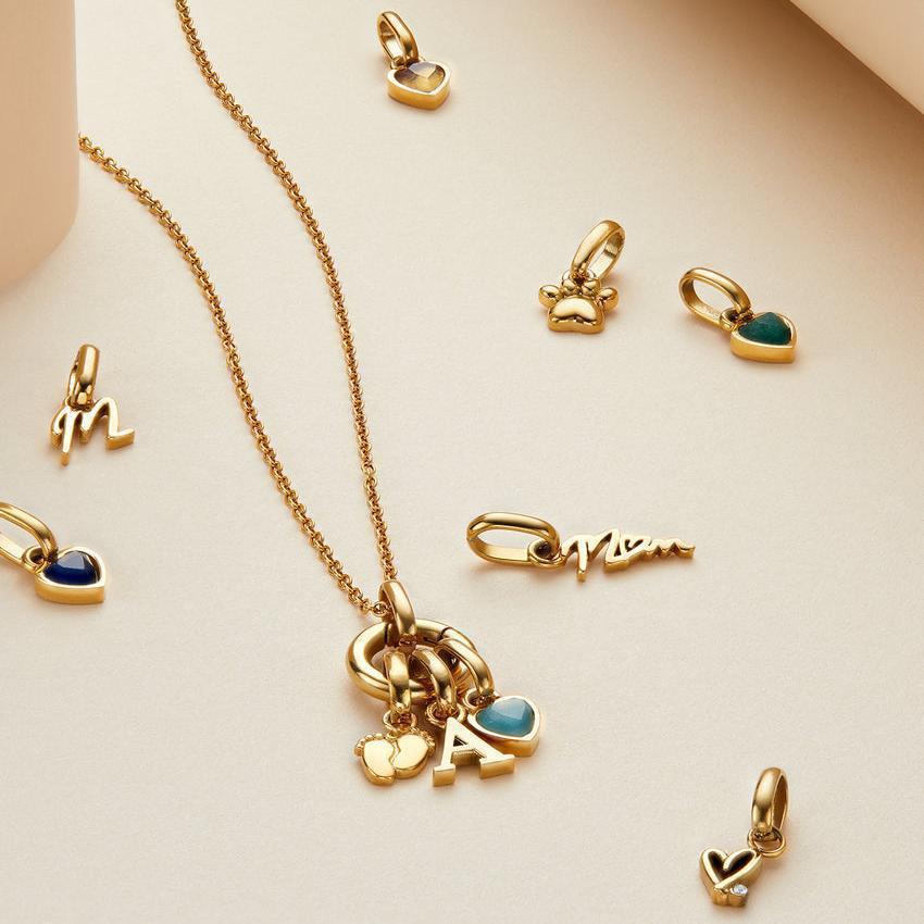 Vintage 18K Gold Plated Titanium Steel Rectangle Necklace with Stainless Steel December Birthstone Cubic Zirconia Pendant