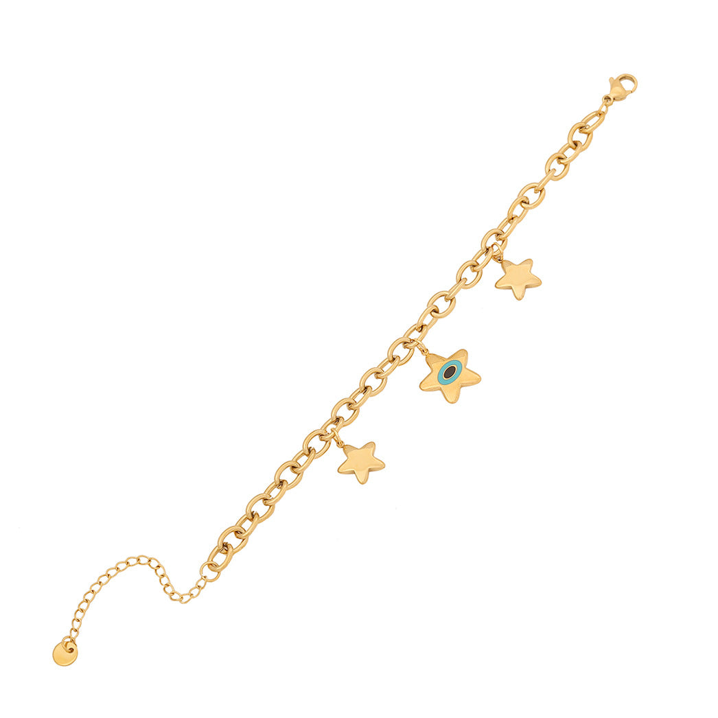 Bracciale da donna in acciaio inossidabile con farfalla e stella smaltate, motivi delfino e pesce