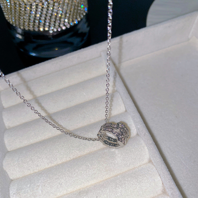 Sweet Butterfly Micro-Set Cubic Zirconia Brass Pendant Gold Plated Titanium Steel Necklace Cable Chain
