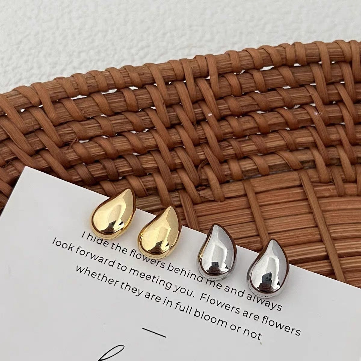 Cartoon-Style Letter-Shaped Titanium Steel Stud Earrings with Plated Finish for Women