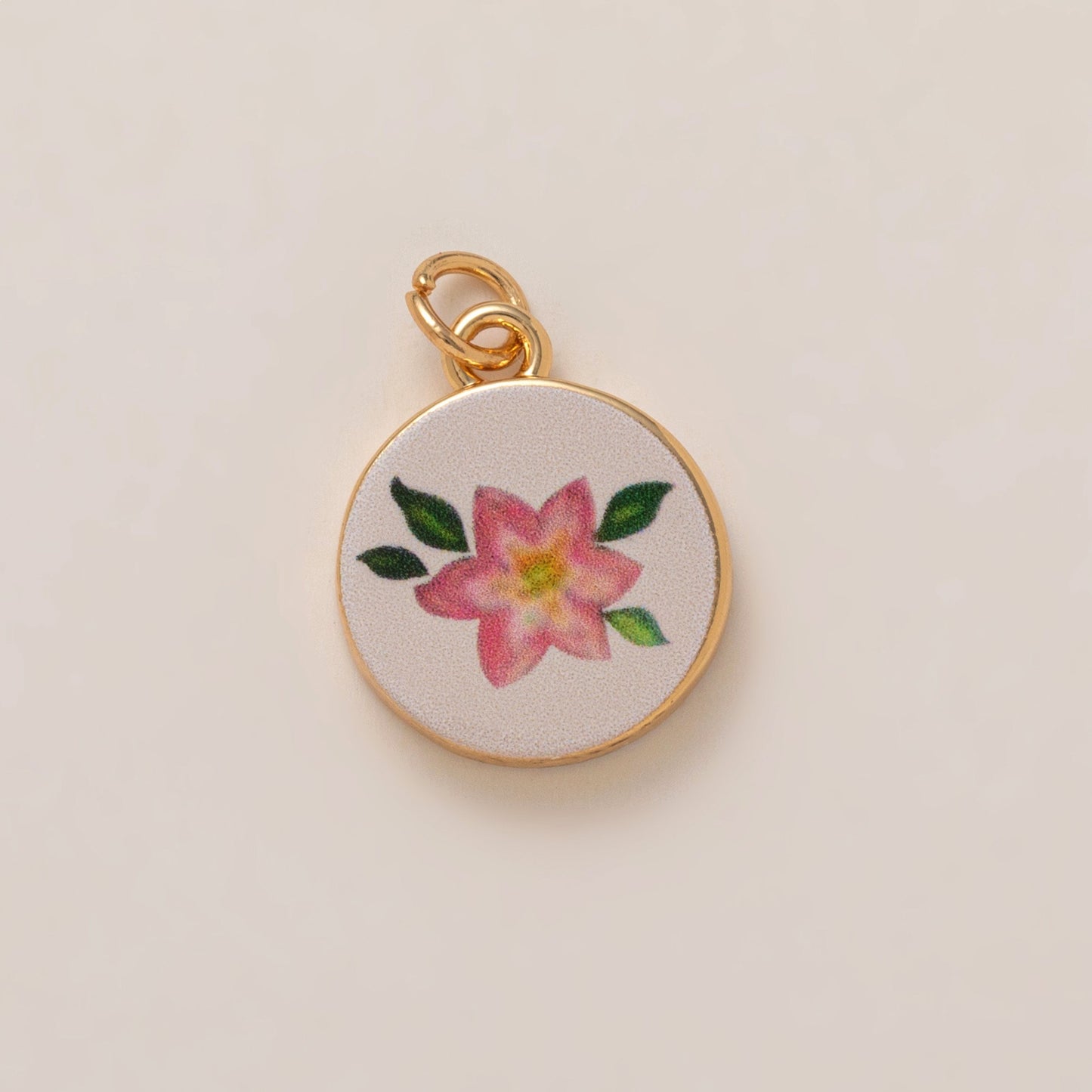 Vintage Floral Moon Star Letter Enamel Plated Brass Shoe Charm