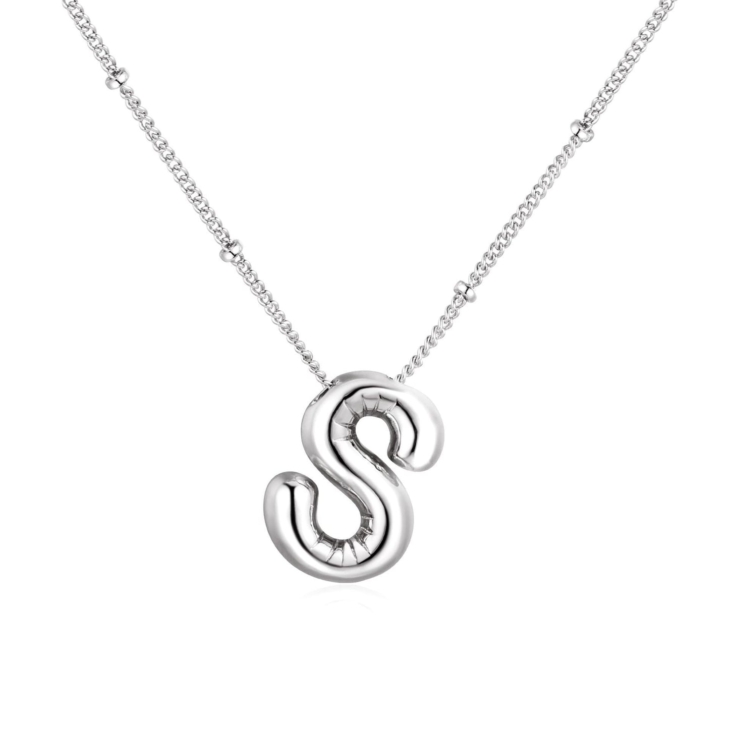 Gold Plated Brass Letter Pendant Necklace for Women