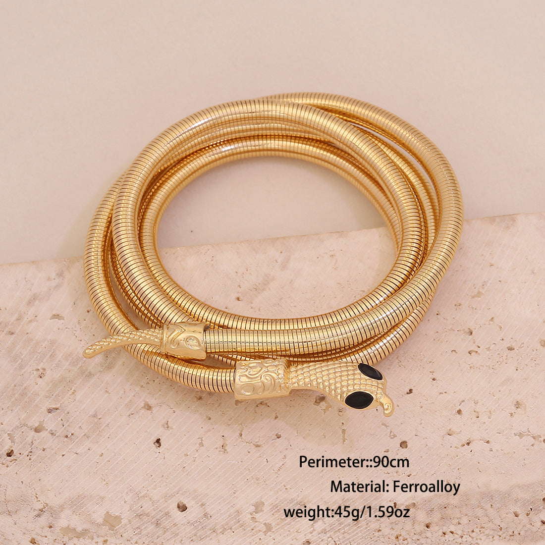 Edgy Snake-Shaped Collar Necklace Set with Iron Construction for Women