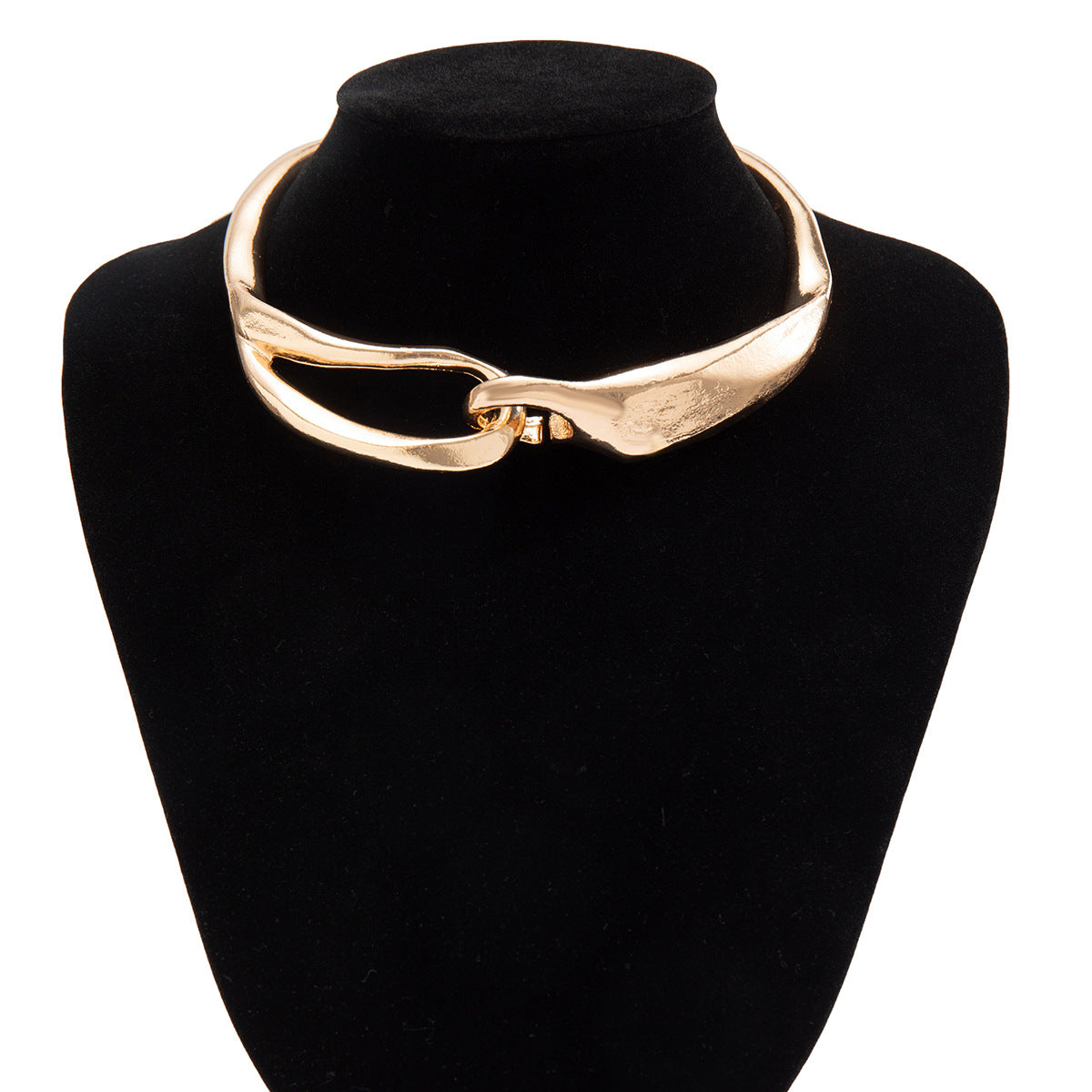 Collana girocollo in lega geometrica minimalista punk con design asimmetrico da donna