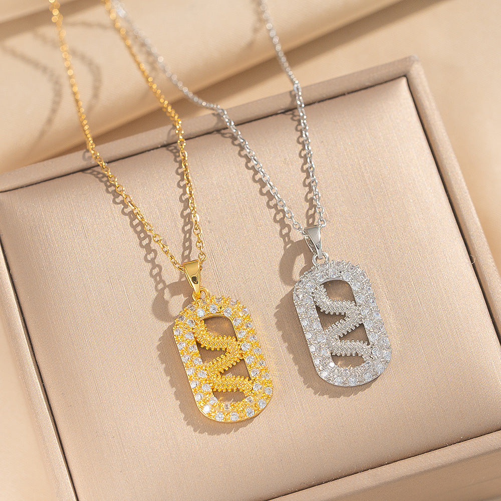 Luxury Style Snake-Shaped Pendant Necklace in Copper with Zircon Inlay on O-Chain for Women