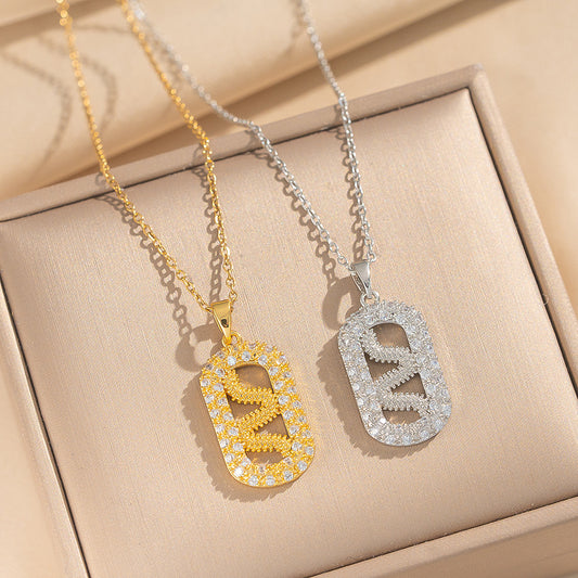 Collana con pendente a forma di serpente stile lusso in rame con intarsio in zircone su catena a O da donna