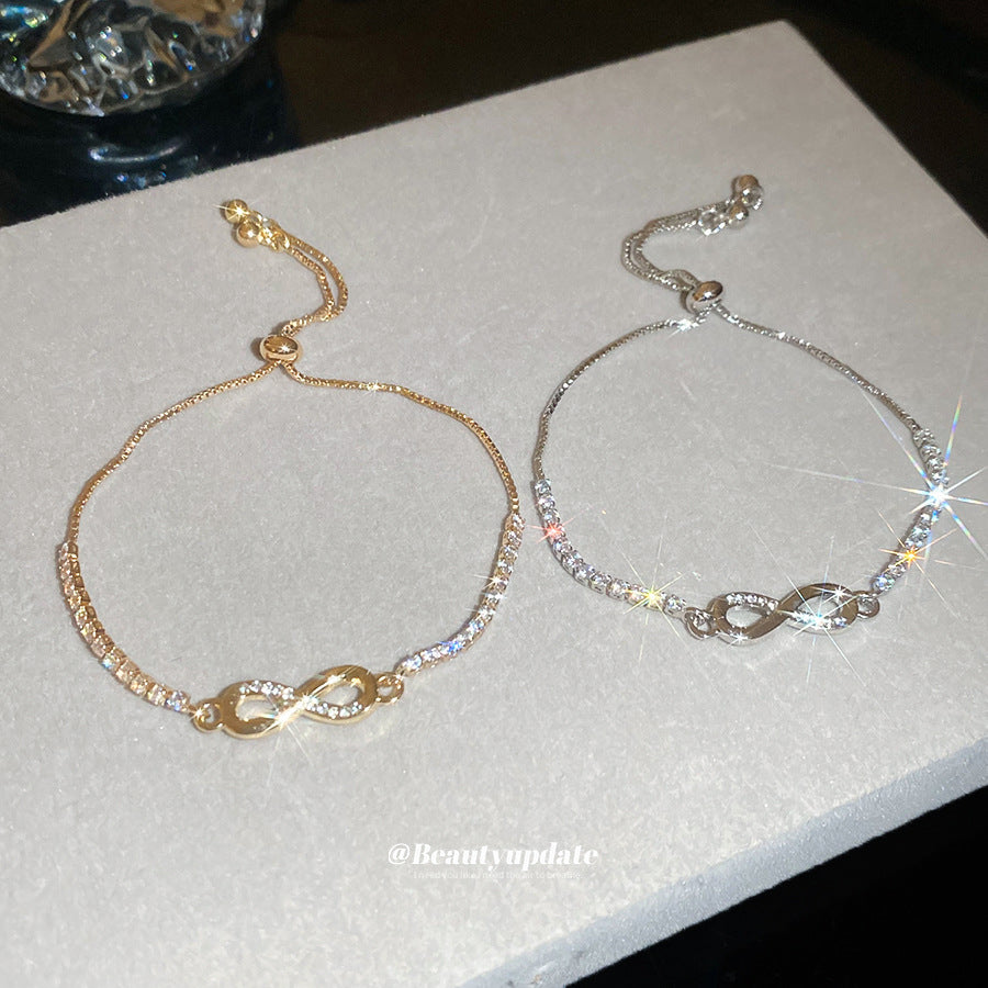 Bracciale Minimalista con Fiocco e Strass da Donna in Rame, Eleganza Quotidiana e Stile da Ufficio
