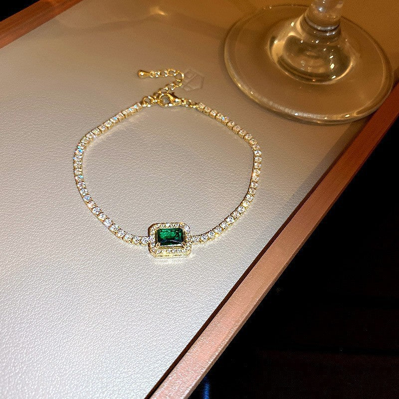 Luxury Elegant Geometric Alloy Plated Bracelet with Cubic Zirconia for Women