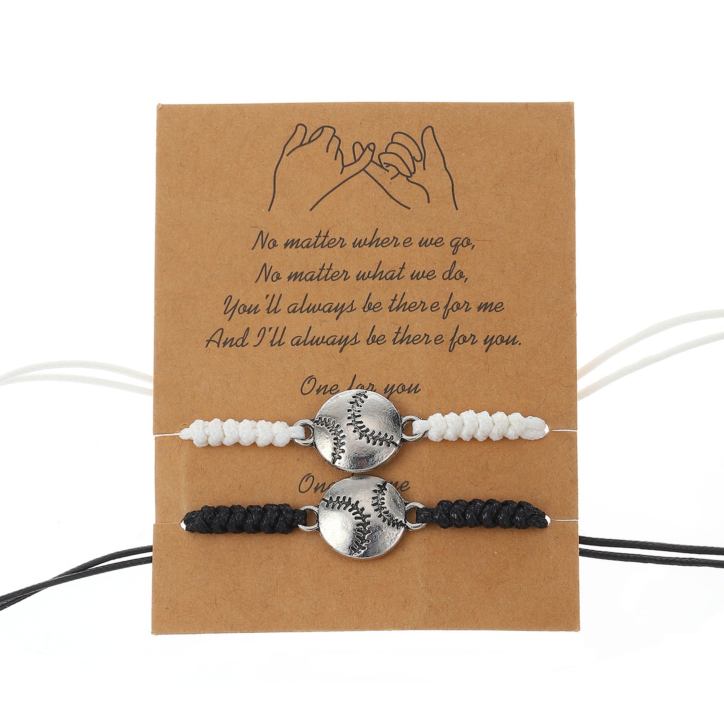 Black and White Contrast Geometric Round Alloy Plated Bracelet Set for Couples