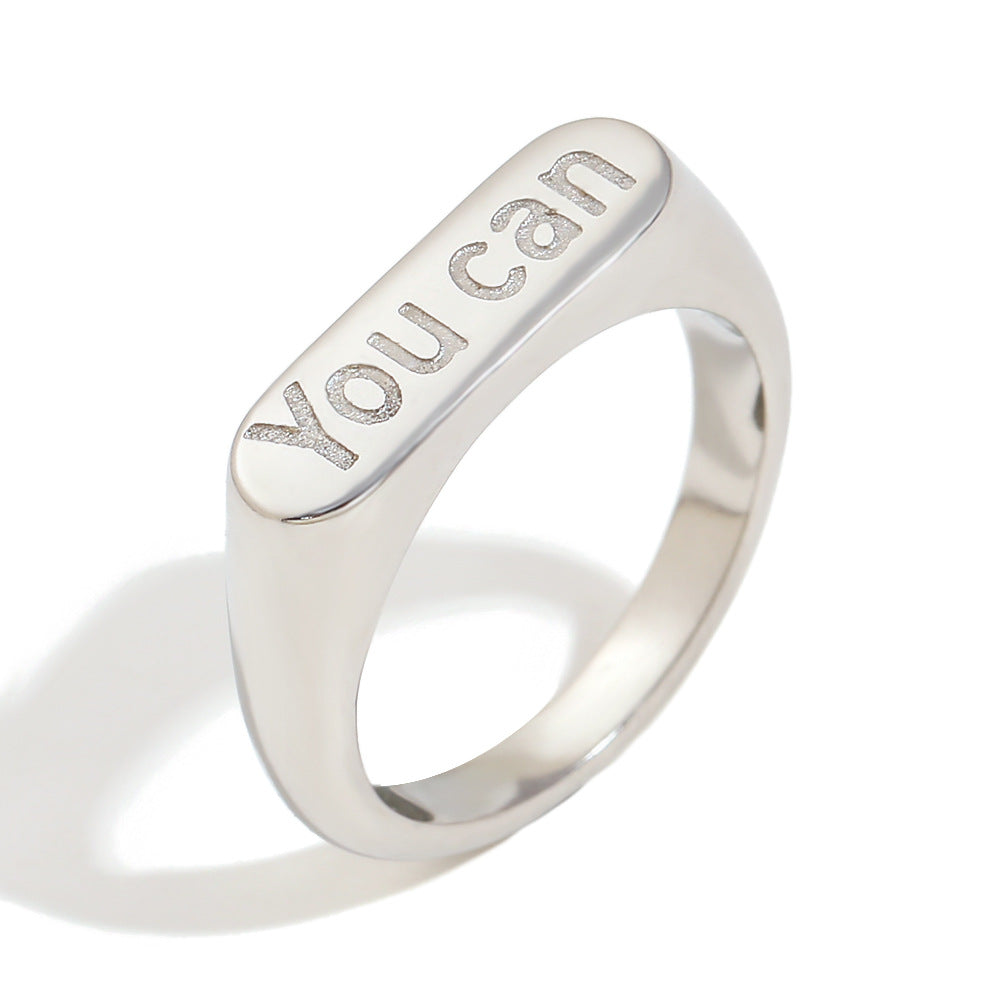 Anello geometrico minimalista in acciaio inossidabile placcato oro 18 carati da donna