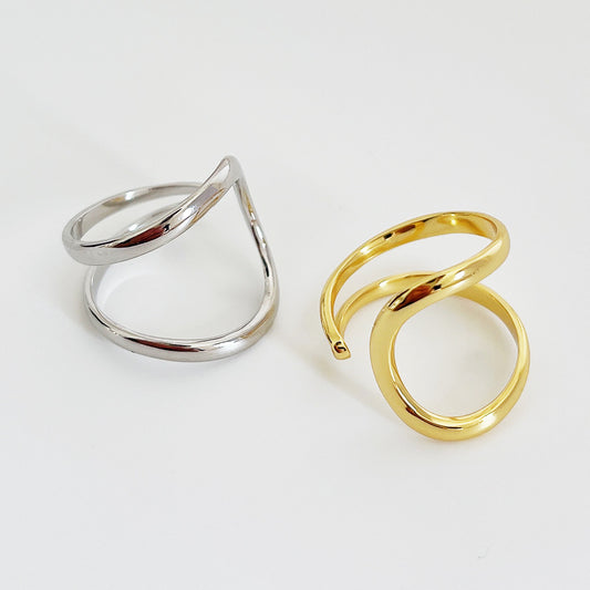 Minimalist Sweet 925 Sterling Silver Geometric Drip Oil Ring for Women