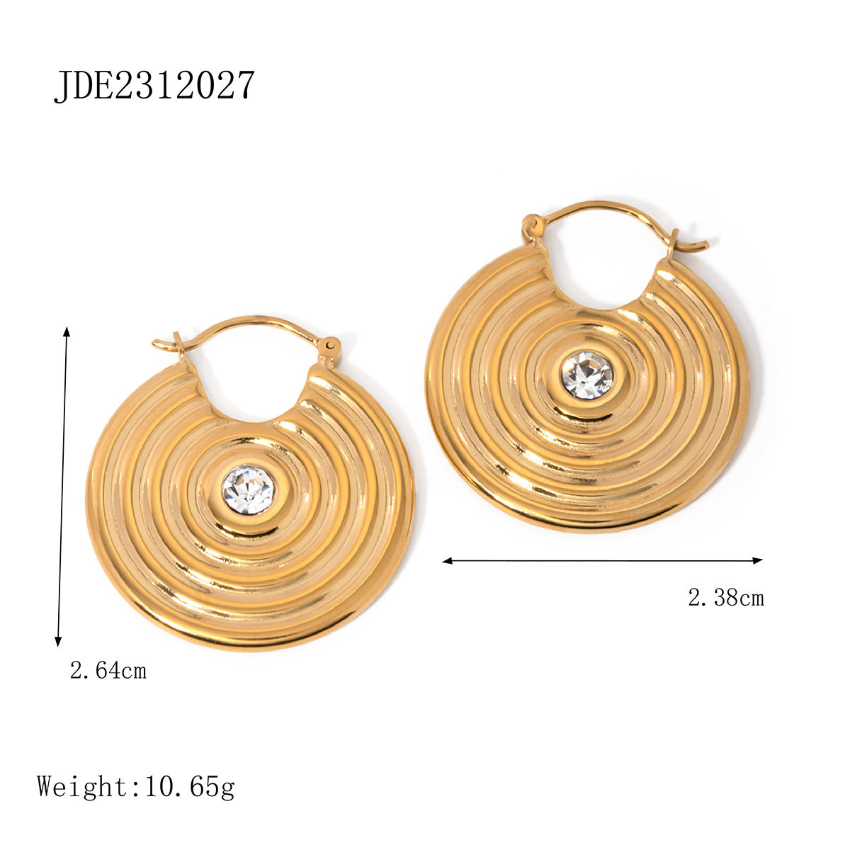 Minimalist Elegant Oval Geometric Rhinestone Inlay Stainless Steel Titanium Steel Jewelry Set for Women