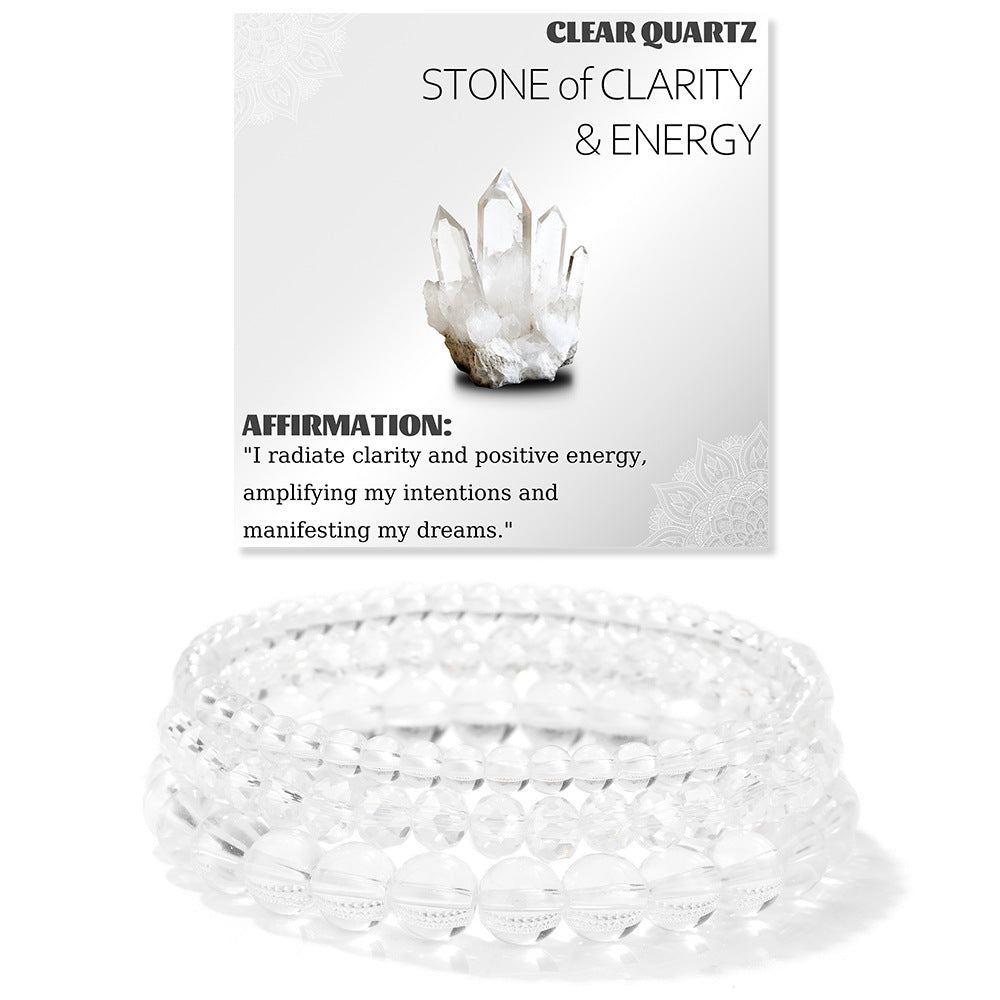 Minimalist Sweet Geometric Gemstone Beaded Stretch Bracelet Set
