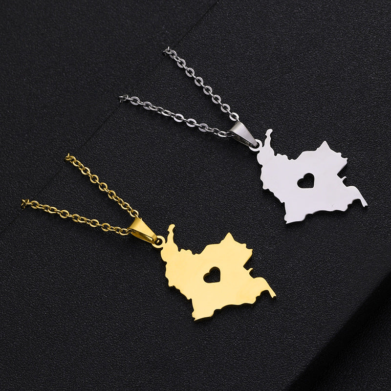 Collana con pendente a cuore minimalista in acciaio inossidabile con finitura placcata per unisex, stile catena O