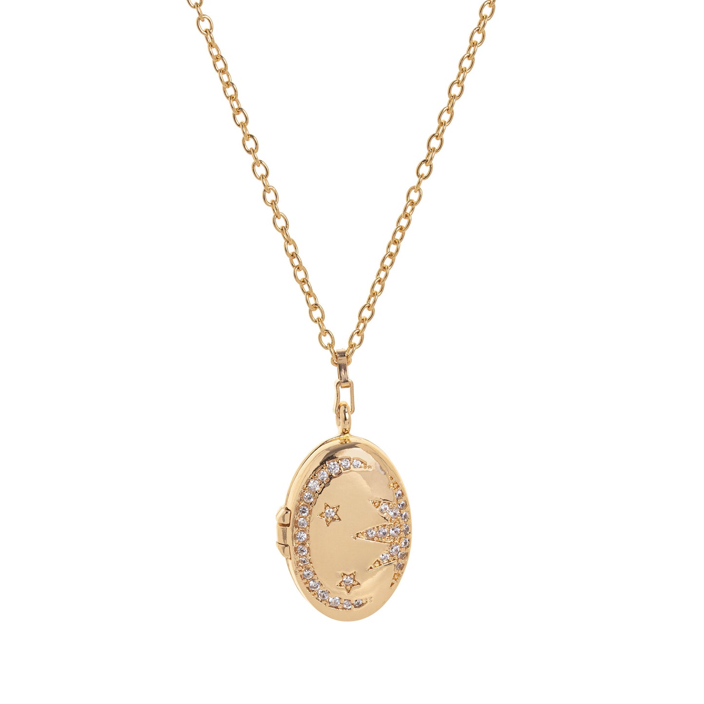 Vintage Star-Shaped Copper Necklace with Gold Plating, Adjustable Clasp Pendant for Unisex Wear
