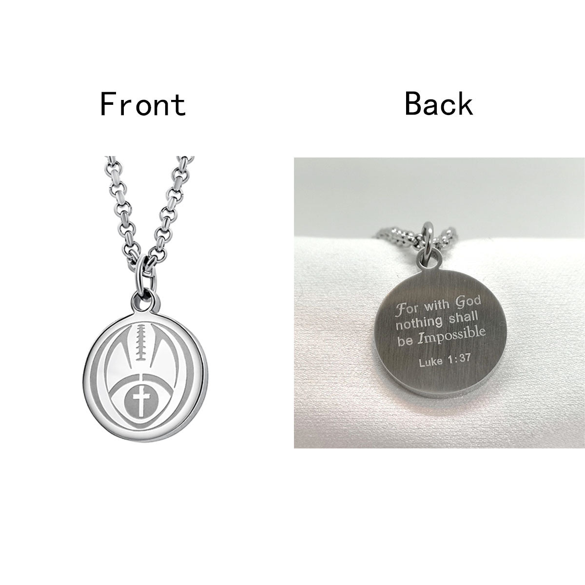 Collana girocollo da donna con ciondolo rotondo geometrico minimalista in acciaio al titanio con finitura lucida e catena a O