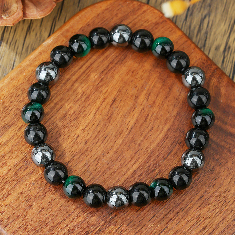 Round Agate Beaded Bracelet